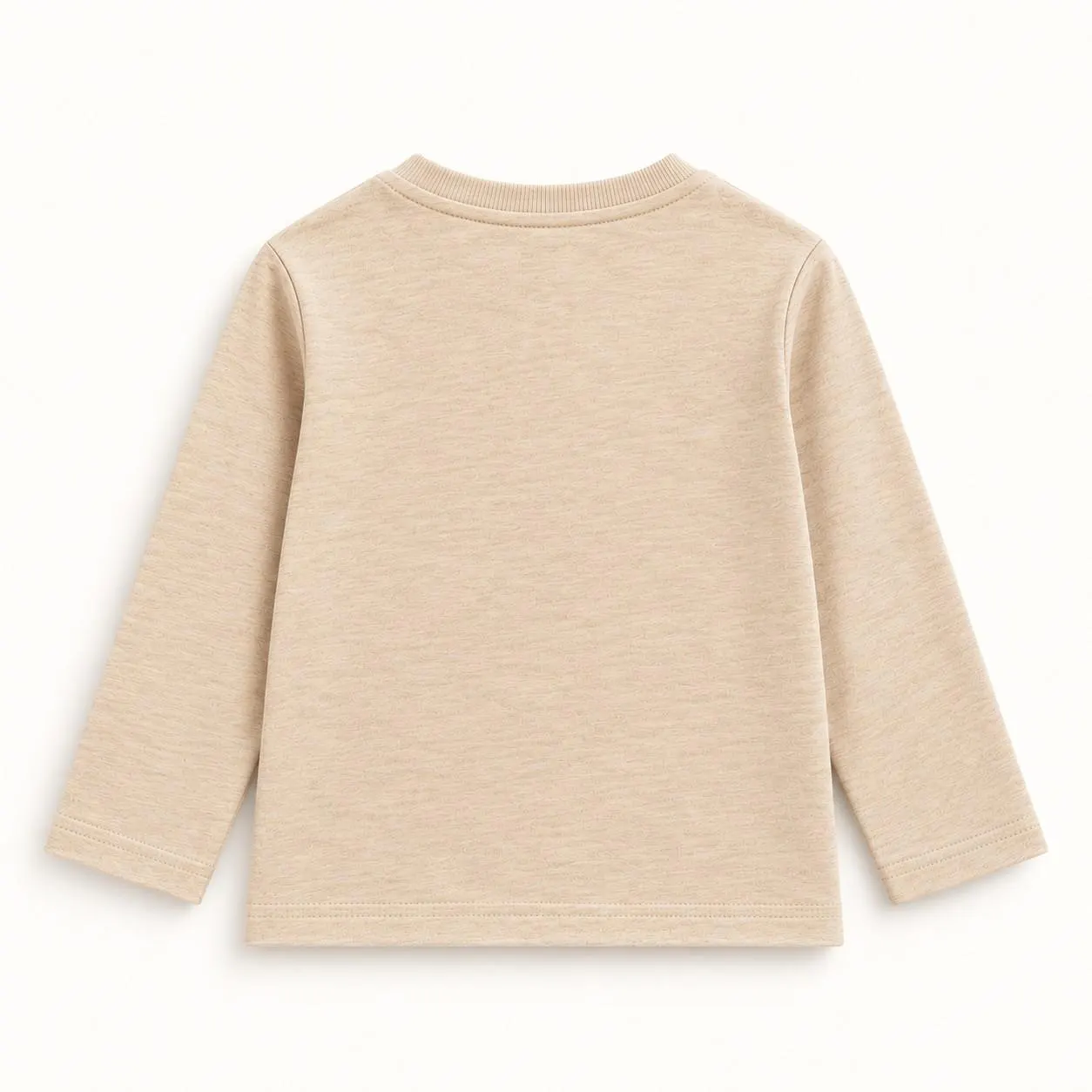 Moose Embroidered Full Sleeve T-Shirt - Beige