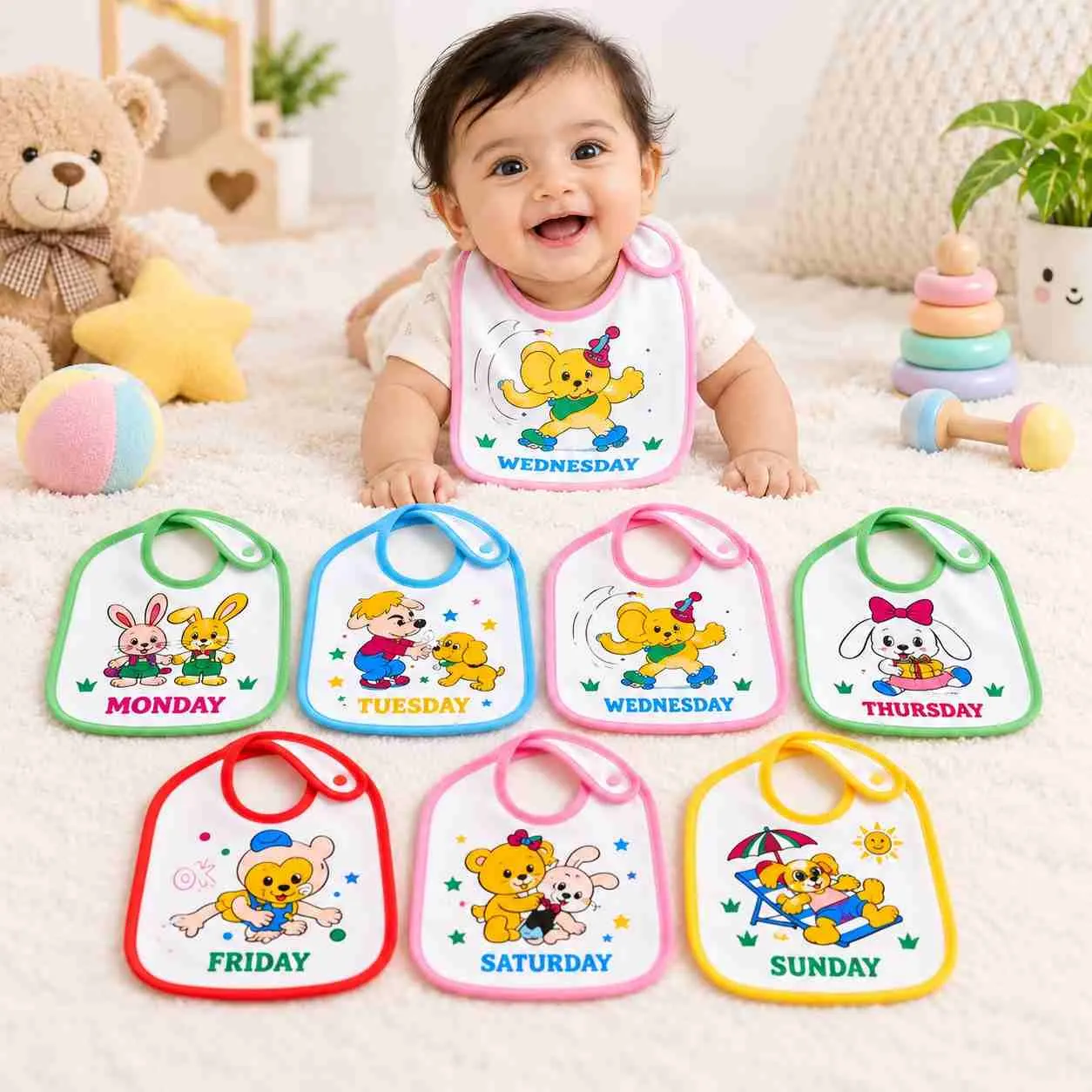 7 Days Baby Feeding Bibs Set